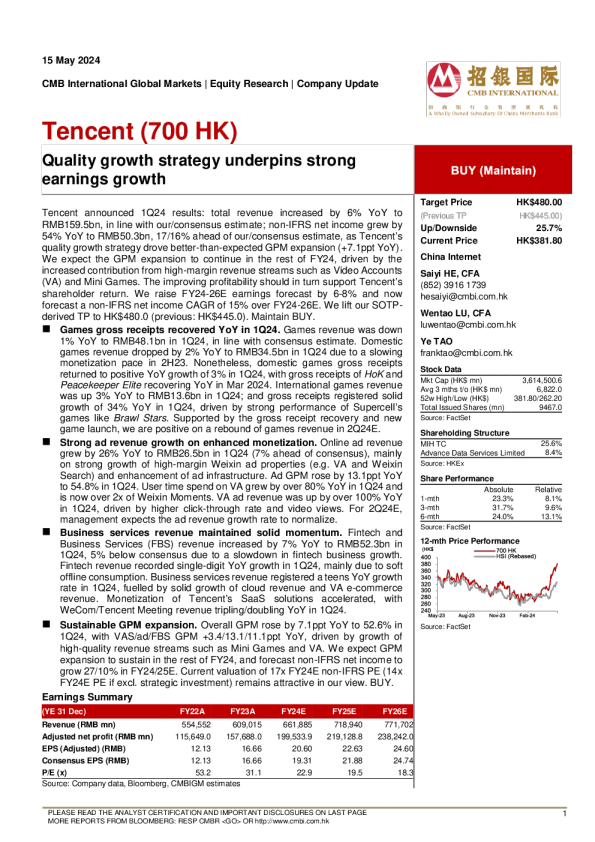 高质量的增长战略支撑着强劲的收益增长