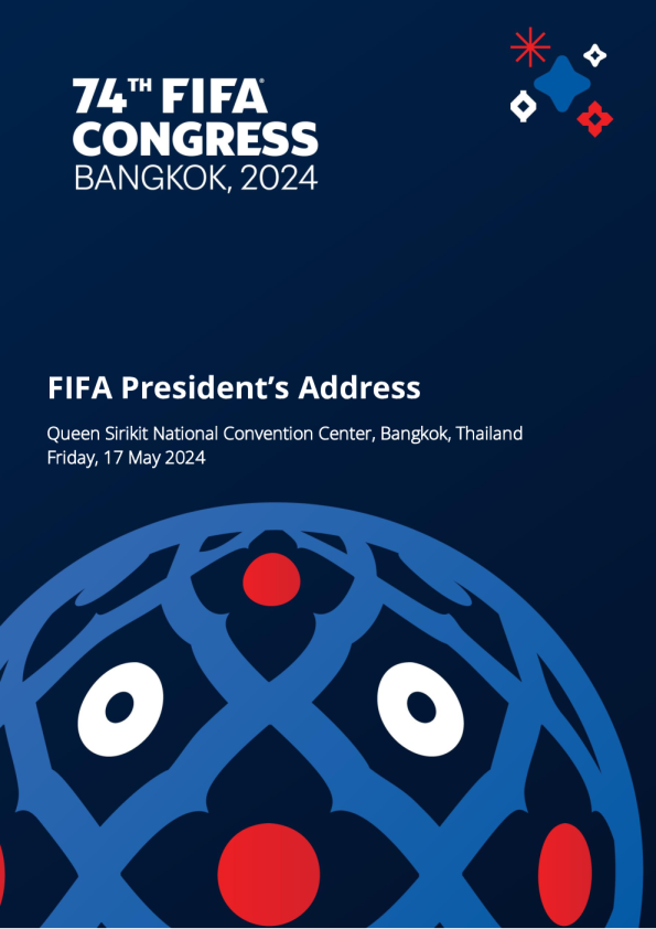 74 FIFA 大会 | FIFA 主席的讲话