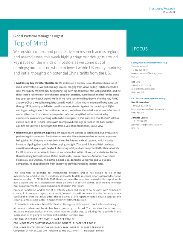 巴克莱 _ 全球 _ 投资组合 _ 经理 _ s _ 摘要 _ Top _ of _ Min