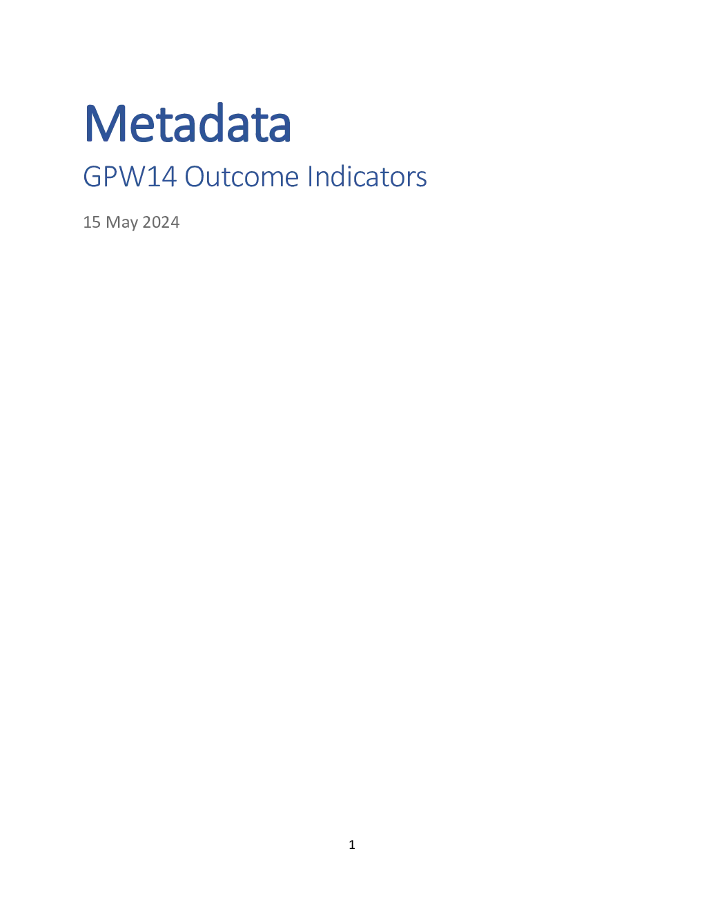 GPW14 Impact Measurement Metadata