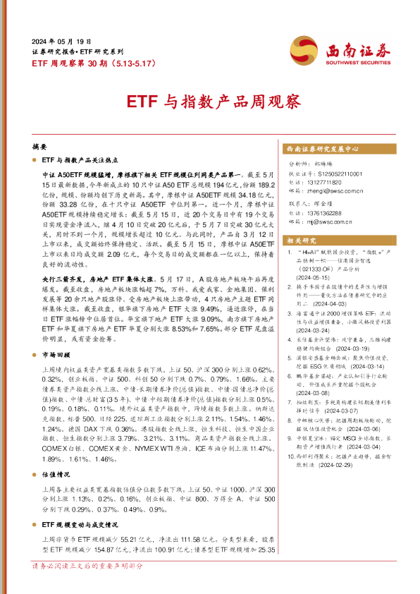 ETF周观察第30期（5.13-5.17）