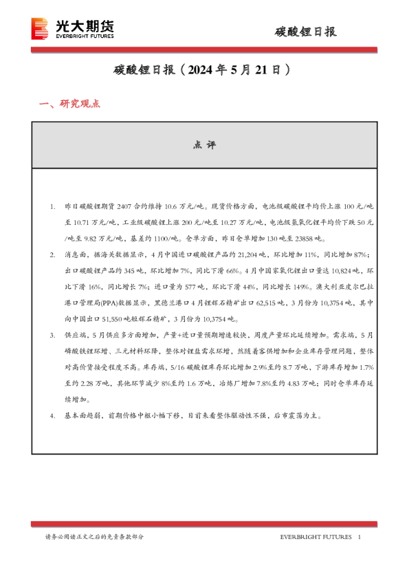 碳酸锂日报