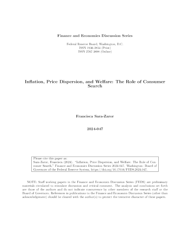 通货膨胀、价格分散和福利:消费者搜索的作用
