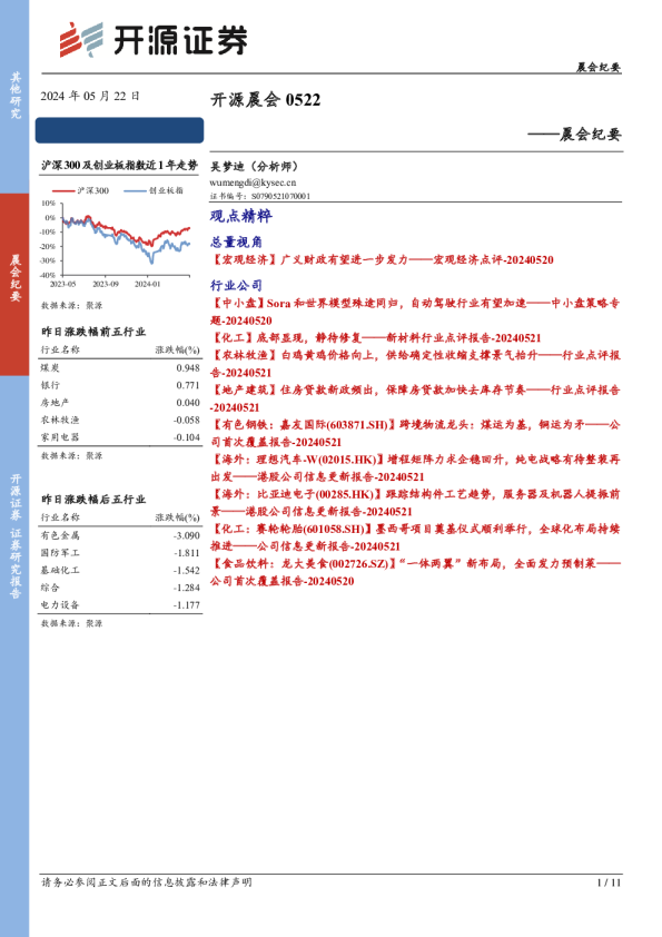 开源晨会