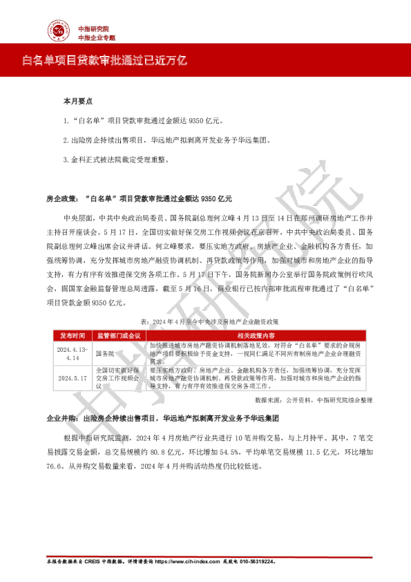 房地产行业:白名单项目贷款审批通过已近万亿