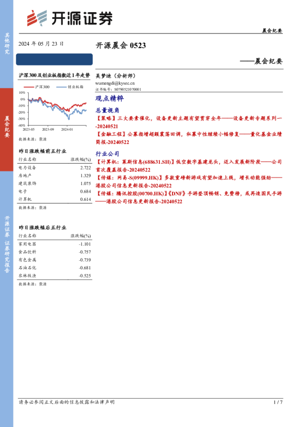 开源晨会