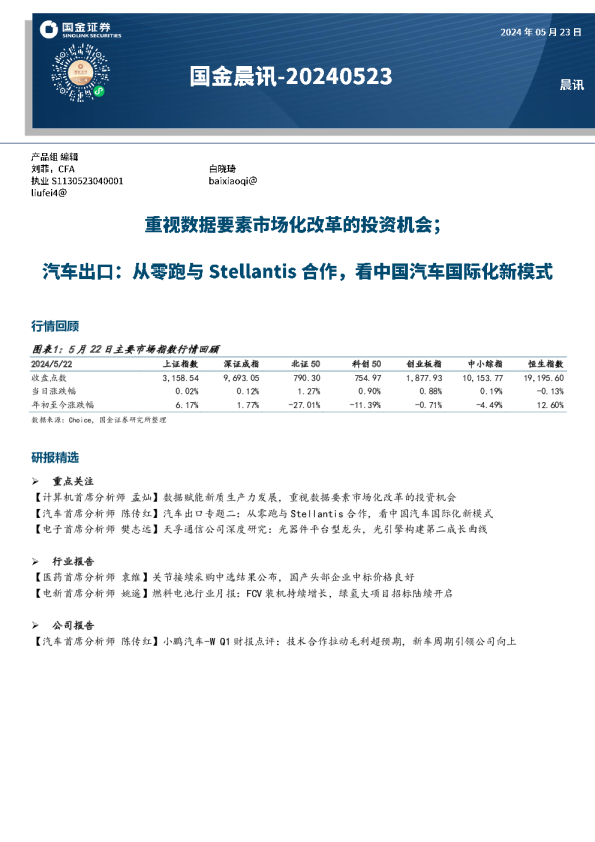 国金晨讯-20240523