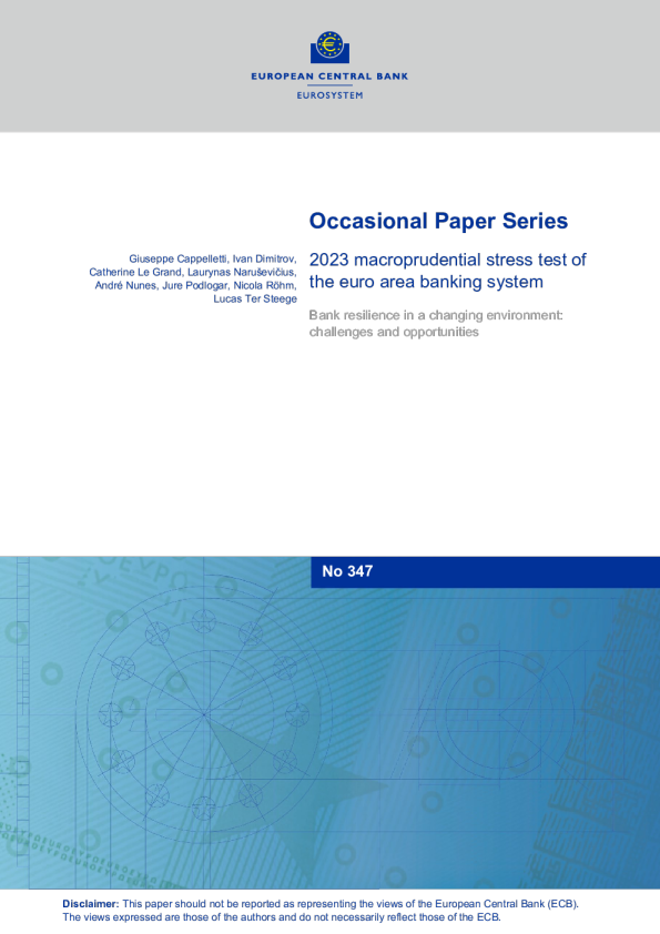 欧洲央行2023年欧元区银行体系宏观审慎压力测试
