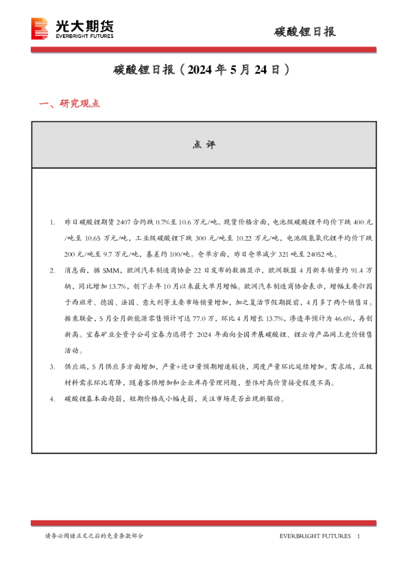 碳酸锂日报