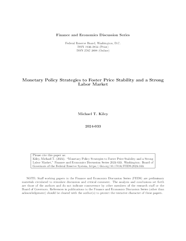 美联储促进价格稳定和强大劳动力市场的货币政策策略