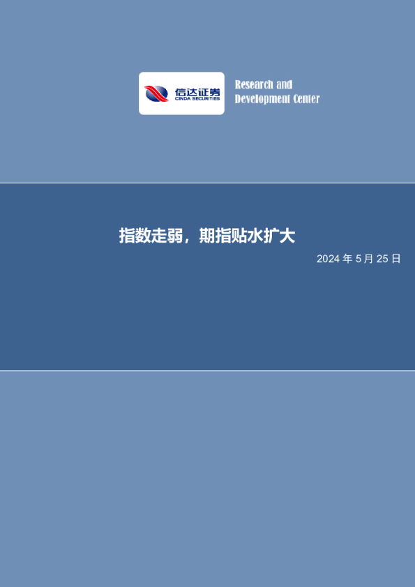 指数走弱，期指贴水扩大