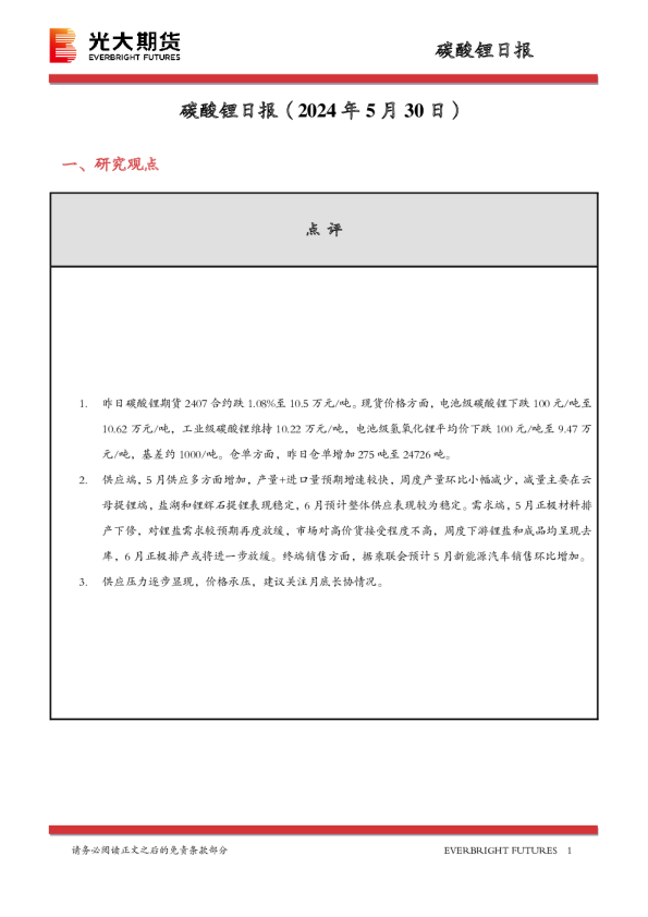 碳酸锂日报