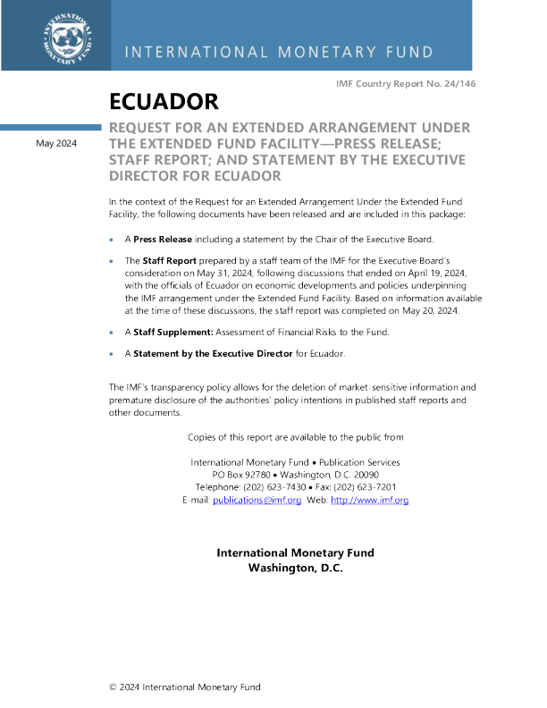厄瓜多尔: 根据扩大的基金机制请求扩大安排 - 新闻稿 ； 工作人员报告 ； 和厄瓜多尔执行主任的发言