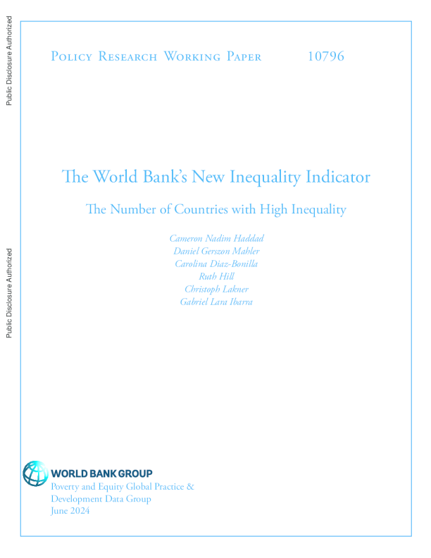 世界银行新的不平等指标：高度不平等国家的数量