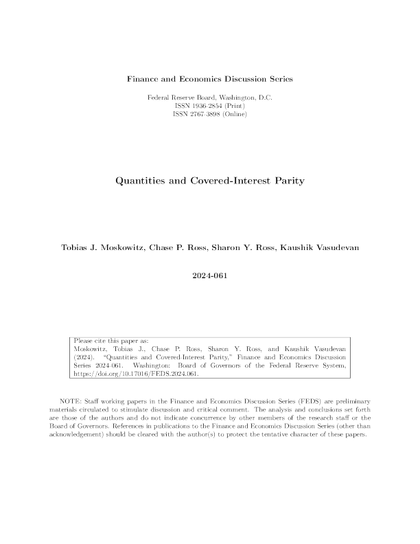 美联储数量和覆盖利息平价