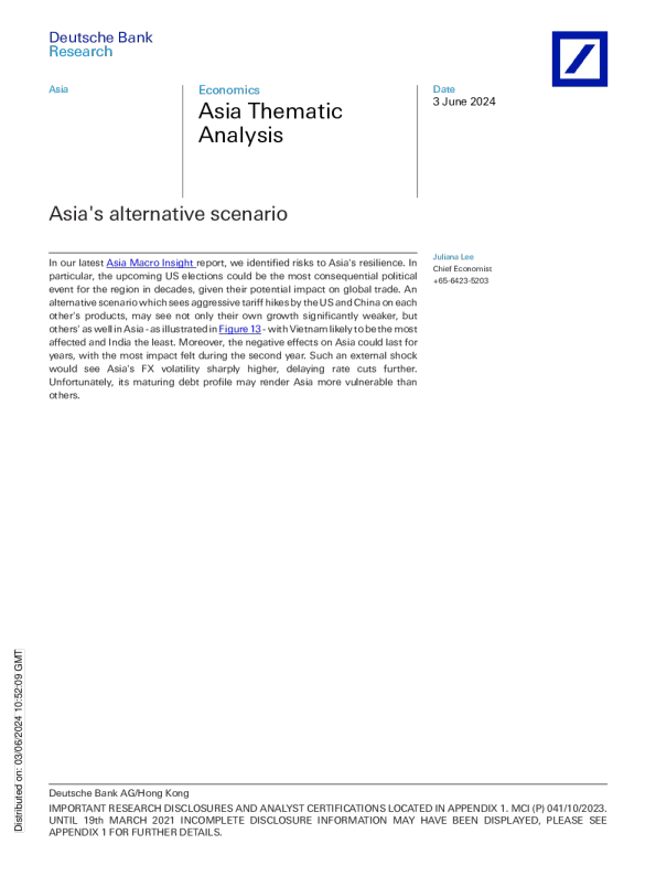 德意志银行 - 亚洲专题分析亚洲替代方案 - 108530270