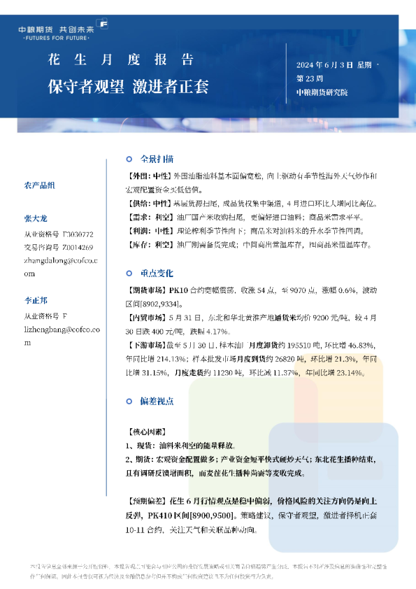 花生月报：保守者观望，激进者正套