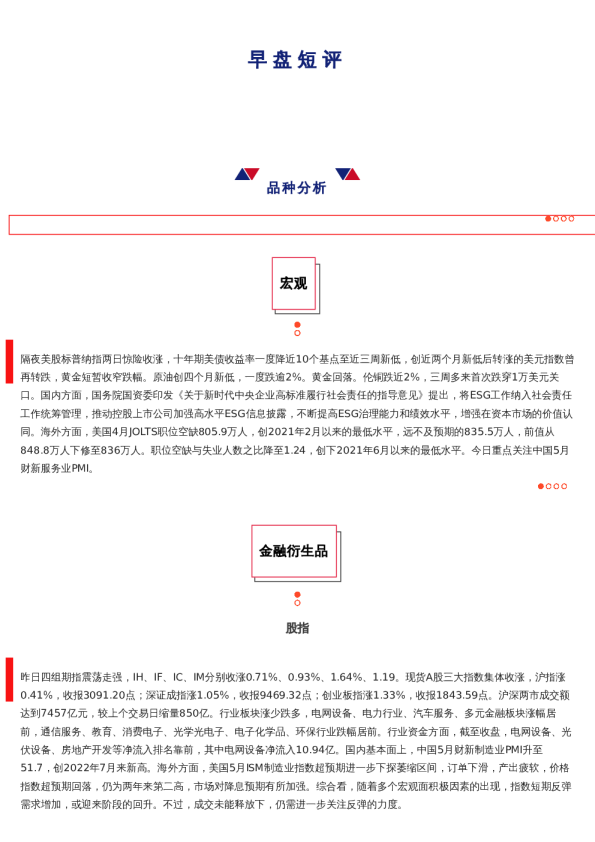 上海中期期货——早盘策略20240605