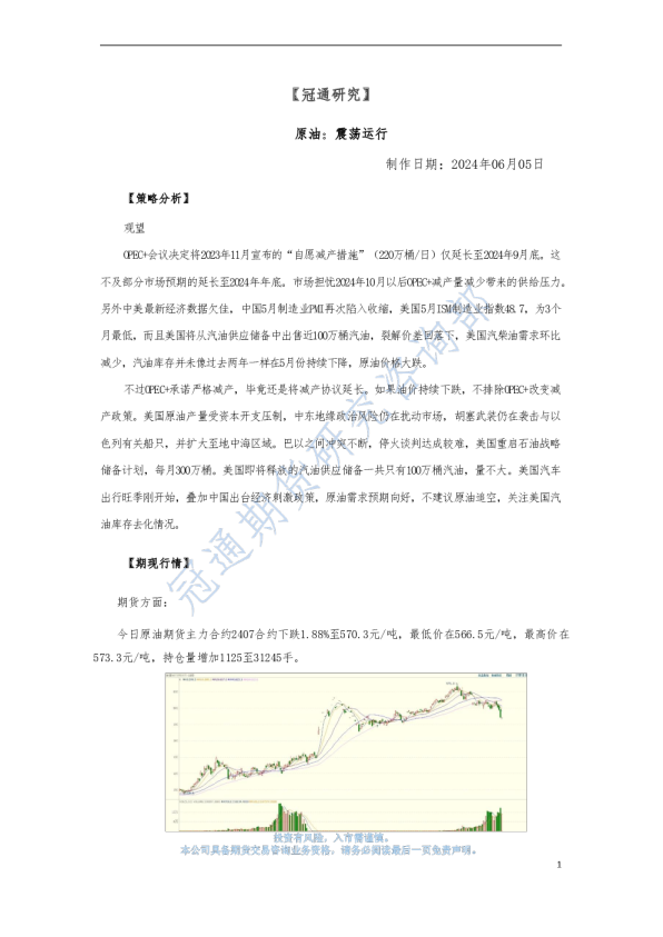 原油：震荡运行