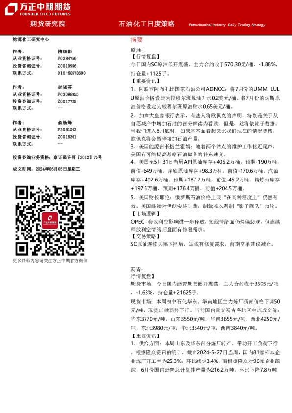 石油化工日度策略