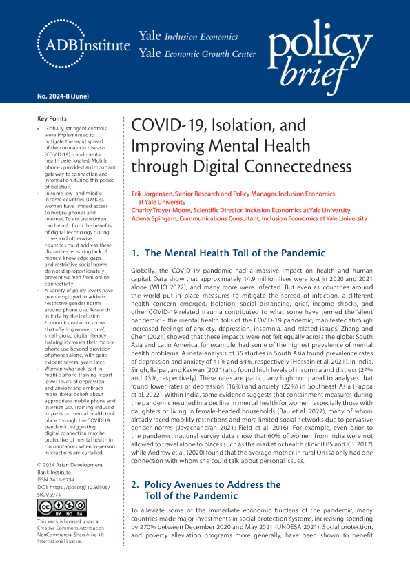 COVID-19，隔离，以及通过数字联系改善心理健康