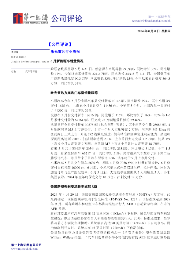 激光雷达行业周报