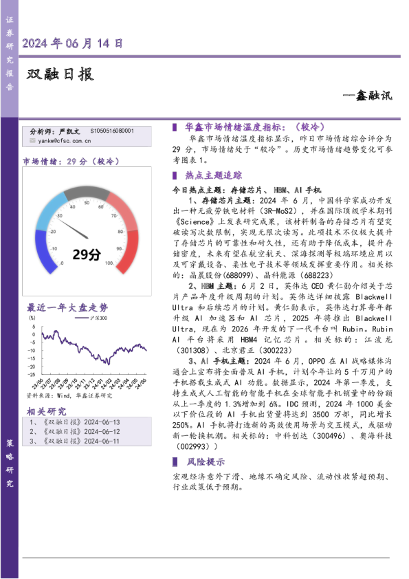 鑫融讯：双融日报