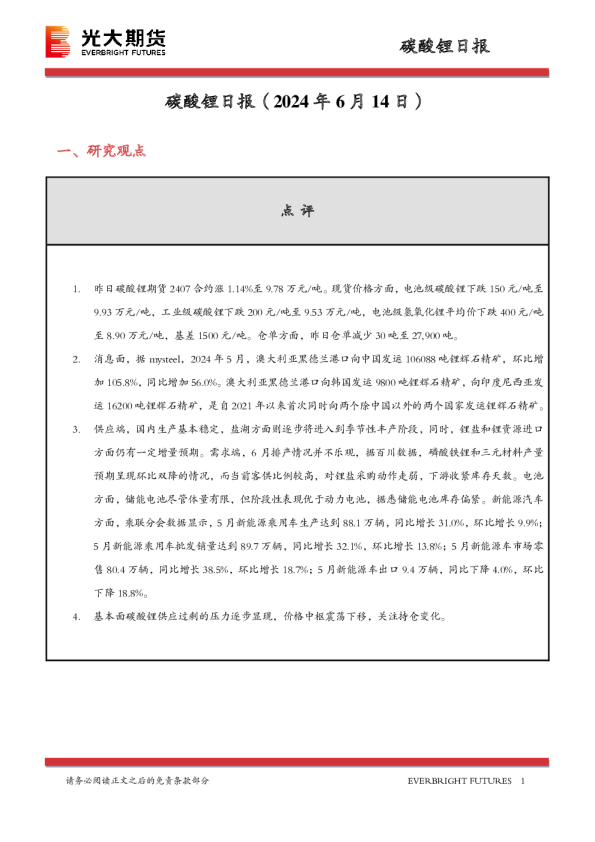 碳酸锂日报