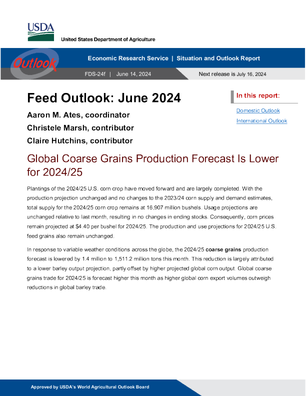 USDA Feed Outlook 2024.06. 14