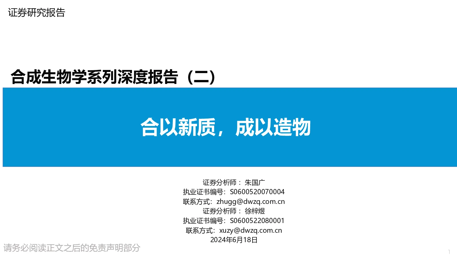 报告封面