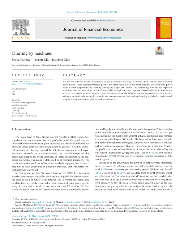 JFE机器学习预测股票走势