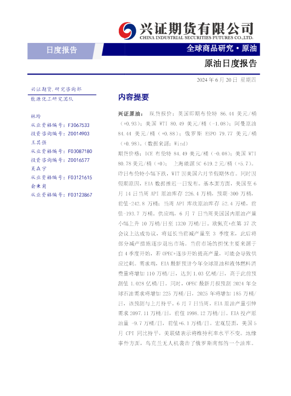 原油日度报告