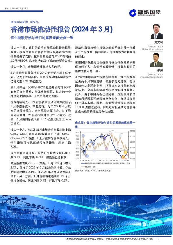 香港市场流动性报告（2024年3月）