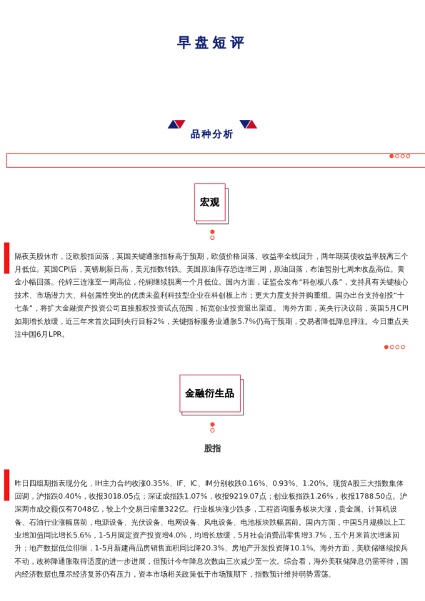 上海中期期货——早盘策略20240620