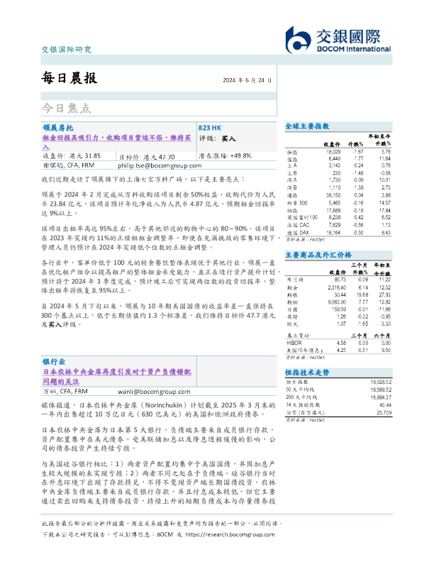 交银国际每日晨报