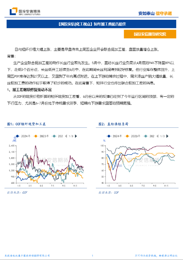 短纤加工费能否挺住