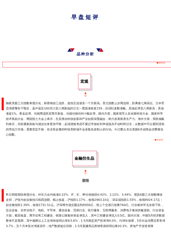 上海中期期货——早盘策略20240625
