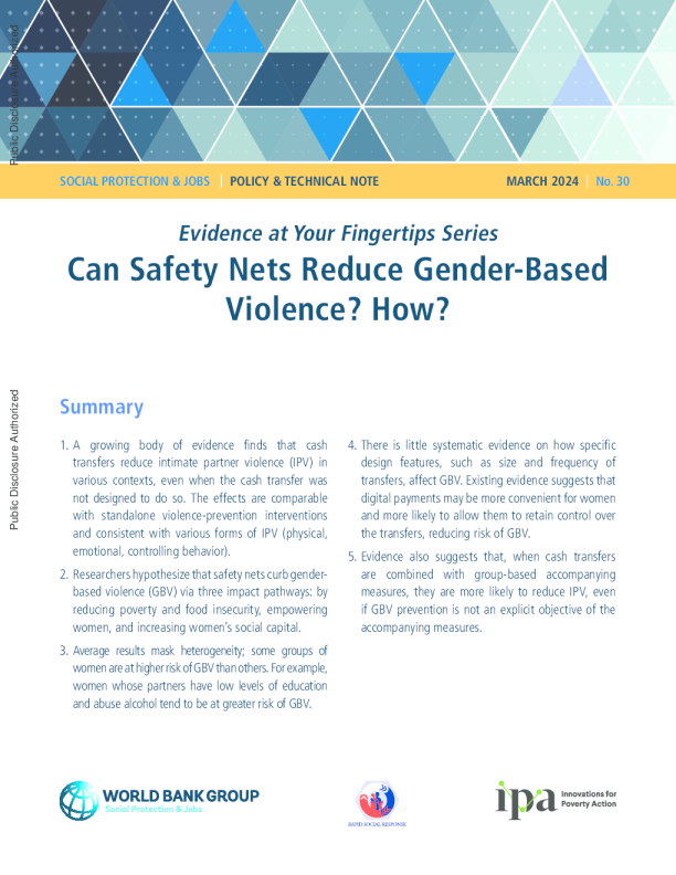 安全网能减少基于性别的暴力吗？怎样？2024