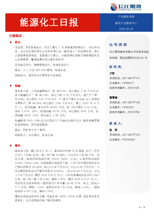 能源化工日报