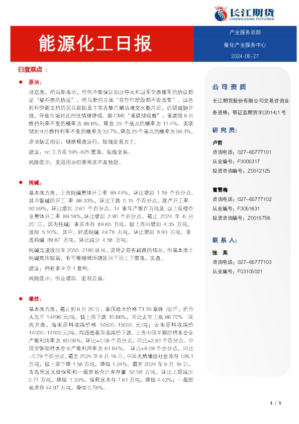 能源化工日报