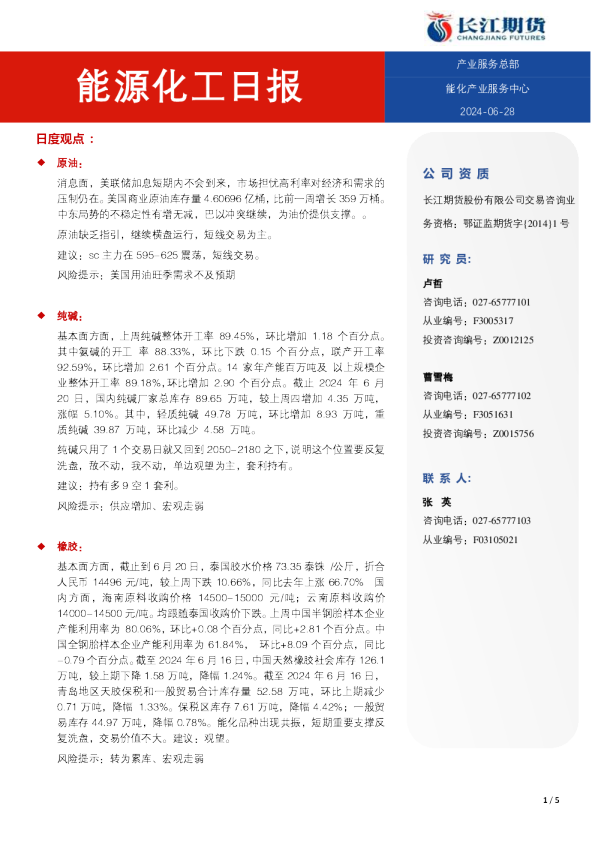 能源化工日报