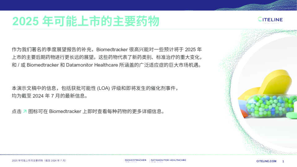 2025年可能上市的主要药物展望报告