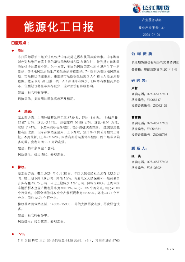 能源化工日报