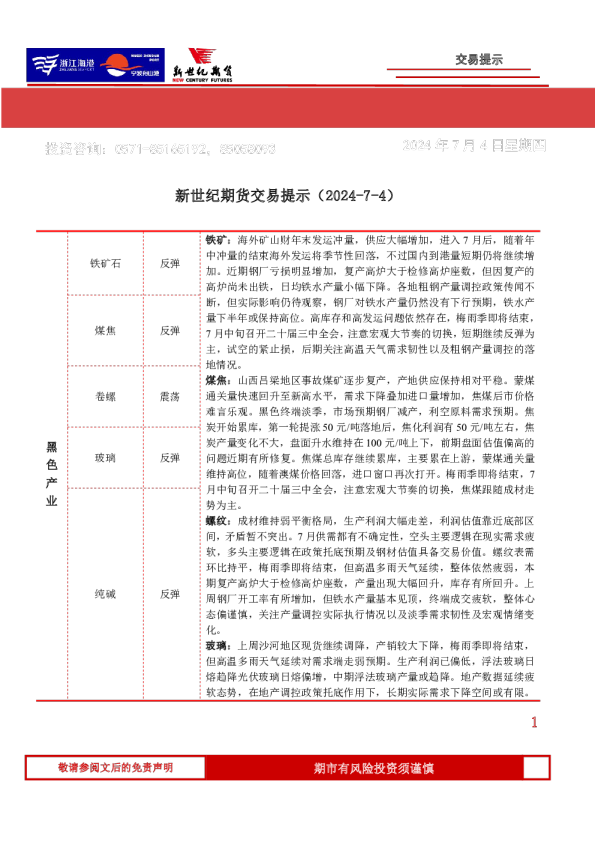 交易提示