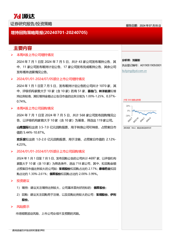 增持回购策略周报