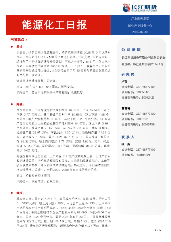 能源化工日报