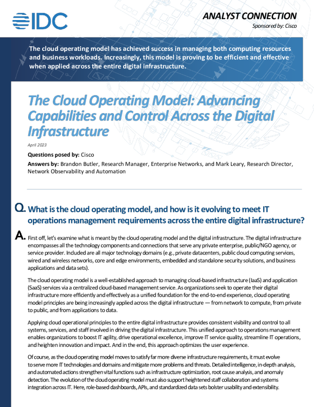 思科-国际数据公司云计算运营模型