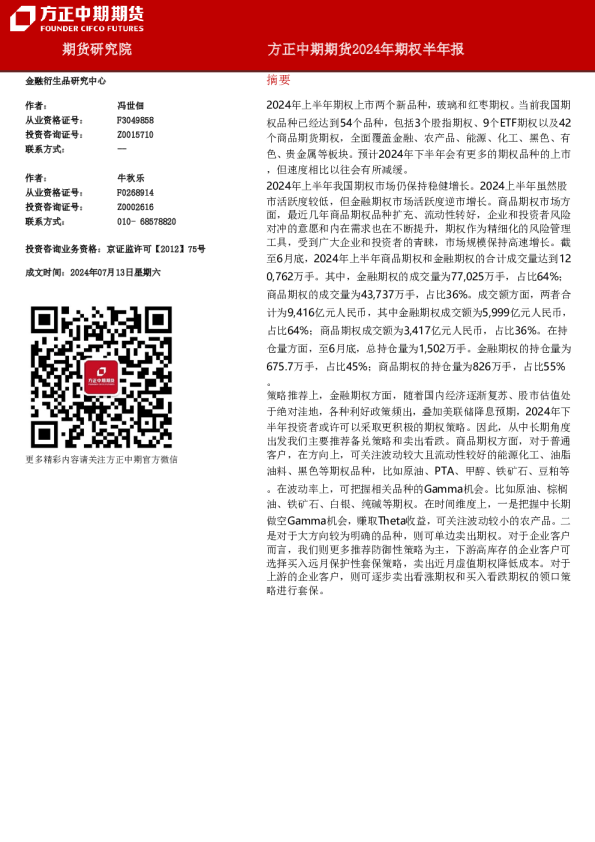 2024年期权半年报