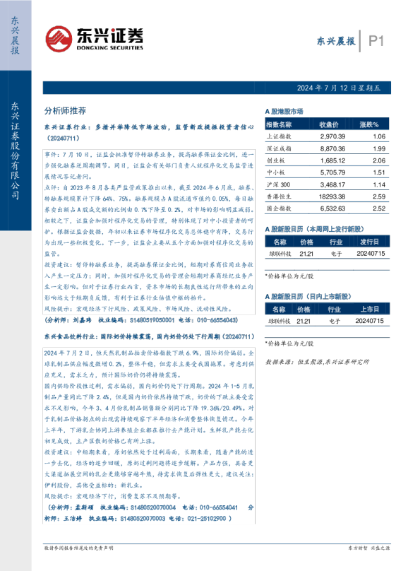 东兴证券晨报