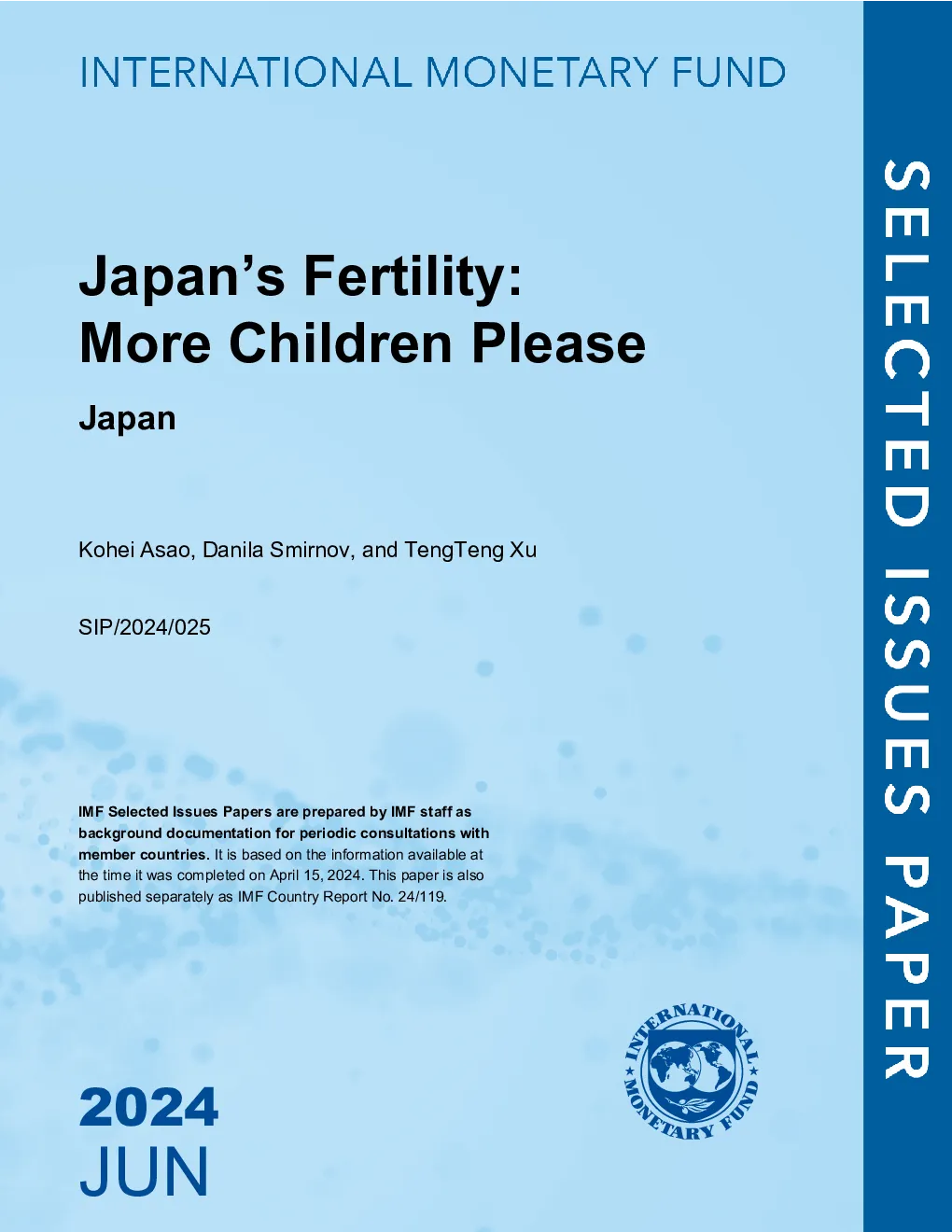 日本的生育能力：请多生孩子2024